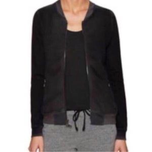 Cotton Citizen Black Bomber Sweatshirt Jacket Size Large